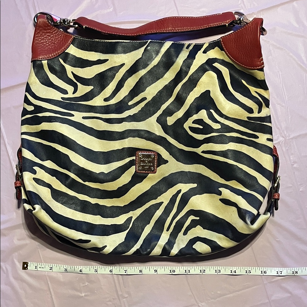 Dooney & Bourke Zebra Print Shoulder Bag - Red and Black